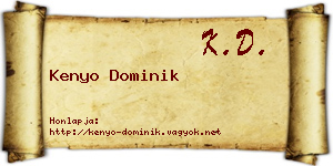 Kenyo Dominik névjegykártya